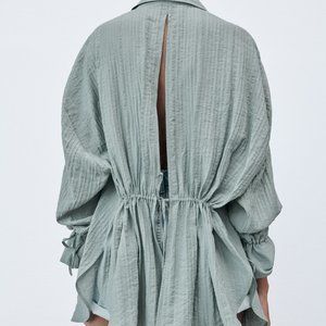 Zara Oversized Shirt with Open Back| New with Tags